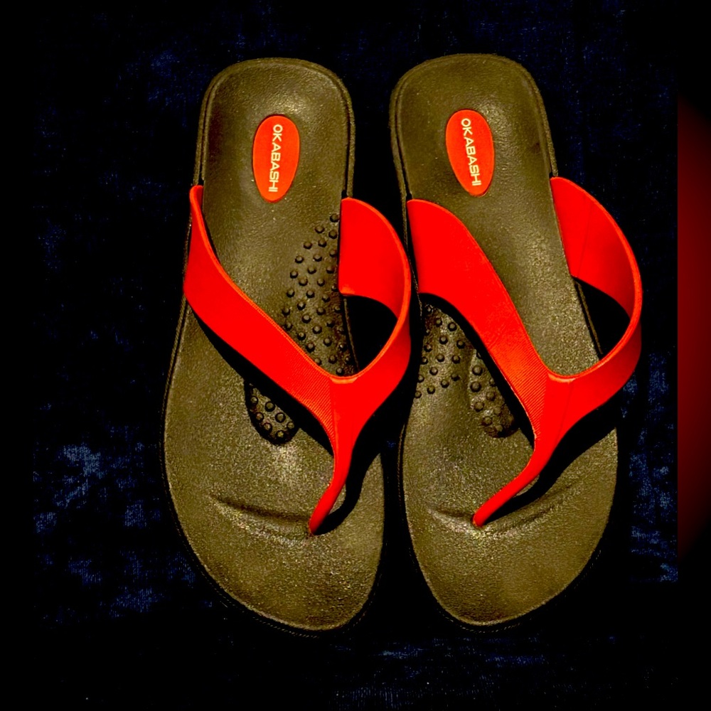 Red& Black flip flops